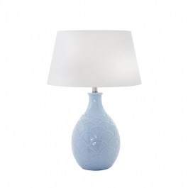 Lampa ceramiczna niebieska HARBIN do salonu w stylu hamptons abażur stożek 45cm